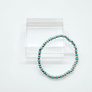 Handmade Gold and Turquoise Beaded Bracelet